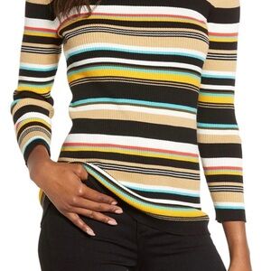 Vince Camuto Striped Multicolor Ribbed Sweater size 3X